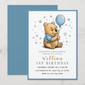 Whimsical Pooh & Friends Birthday 招待状 (正面/裏面)