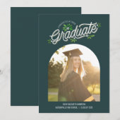  whimsical Praise卒業式おめでとうございます アーチ写真 招待状 (正面/裏面)