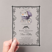 Whimsical Pram Baby Shower  Invitation アクリル招待状 (インサイチュ (ポータブル))