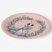 Whimsical Praying Mantis And Mountain Laurel Bloss ペーパープレート (アングル)