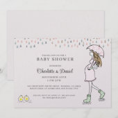 Whimsical Pregnant Mom Baby Shower 招待状 (正面/裏面)