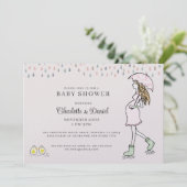 Whimsical Pregnant Mom Baby Shower 招待状 (スタンド正面)