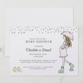 Whimsical Pregnant Mom Baby Shower 招待状 (正面/裏面)