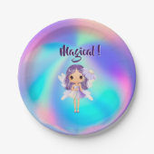 Whimsical Princess Fairy Birthday ペーパープレート (正面)