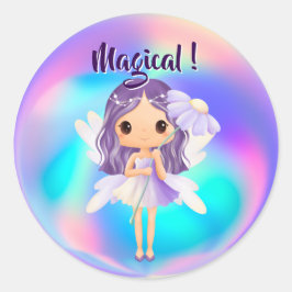 Whimsical Princess Fairy Birthday ラウンドシール