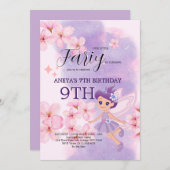 Whimsical Princess Fairy Birthday Party 招待状 (正面/裏面)