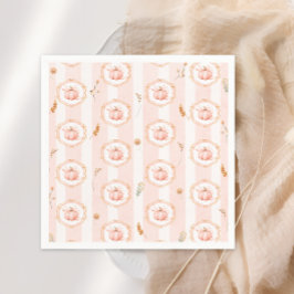 Whimsical Pumpkin Fall Floral Baby Shower スタンダードカクテルナプキン