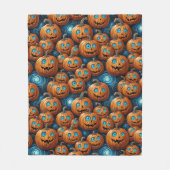 Whimsical Pumpkin Halloween Fleece Blanket フリースブランケット (正面)