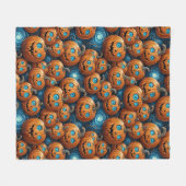 Whimsical Pumpkin Halloween Fleece Blanket フリースブランケット (正面(横))