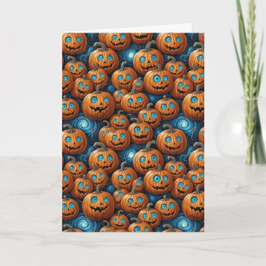 Whimsical Pumpkin Halloween Greeting Card カード (正面)