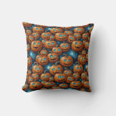 Whimsical Pumpkin Halloween Throw Pillow クッション (正面)
