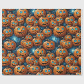 Whimsical Pumpkin Halloween Wrapping Paper ラッピングペーパー (フラット)