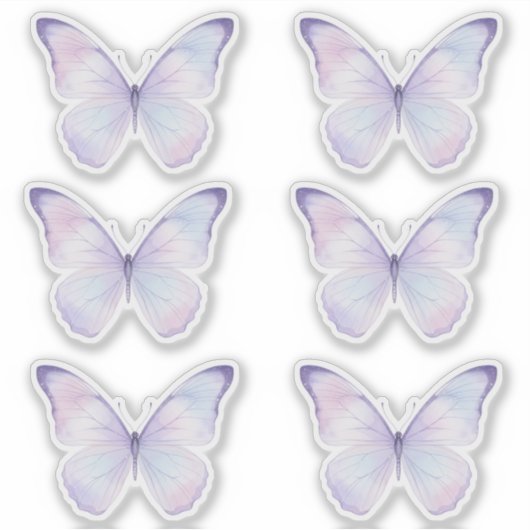 Whimsical Purple Butterfly Aesthetic Planner シール (正面)