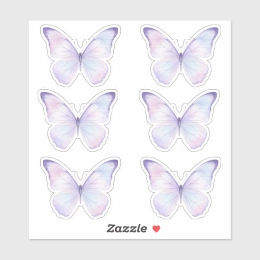 Whimsical Purple Butterfly Aesthetic Planner シール (シート)