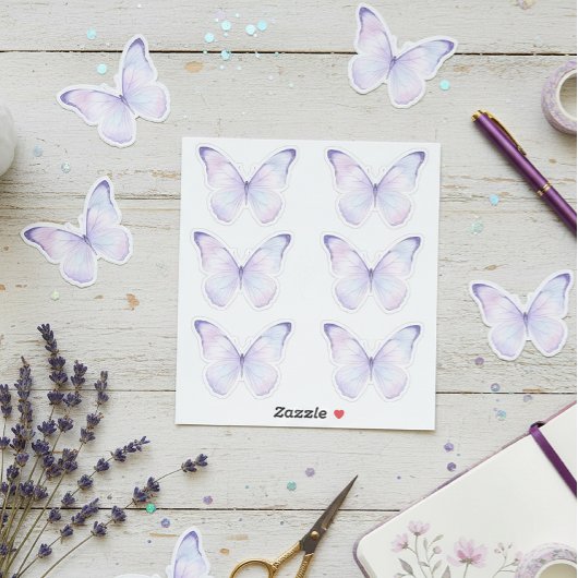 Whimsical Purple Butterfly Aesthetic Planner シール