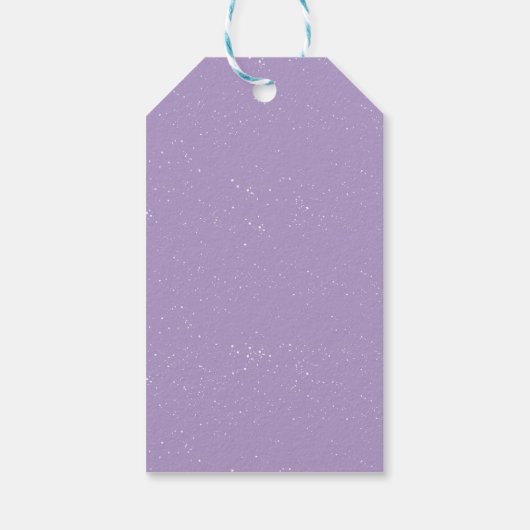 Whimsical Purple Christmas Reindeer ギフトタグ (裏面)