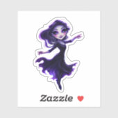 Whimsical Purple Glow Fairy Girl Die-Cut Sticker シール (シート)