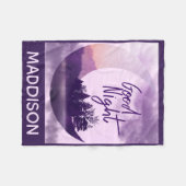 Whimsical Purple Moon Art Personalised フリースブランケット (正面(横))
