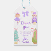 Whimsical Purple Nutcracker Birthday Gift Tag ギフトタグ (正面)