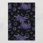 Whimsical Purple Outer Space Seamless Pattern 招待状 (正面)