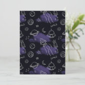 Whimsical Purple Outer Space Seamless Pattern 招待状 (スタンド正面)