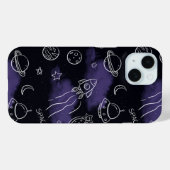 Whimsical Purple Outer Space Seamless Pattern Case-Mate iPhoneケース (裏面 (横))