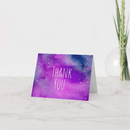  whimsical purple thank you card サンキューカード (正面)