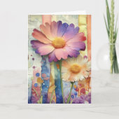 Whimsical Quirky Cheerful Flowers Hello Folded カード (正面)