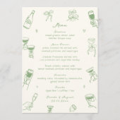  Whimsical Quirky Hand Drawn Green Wedding メニュー (正面)