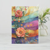 Whimsical Quirky Paper Flowers Hello Flat カード (スタンド正面)