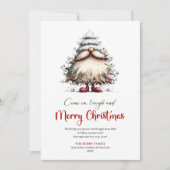 Whimsical Quirky Santa Christmas Greeting Card シーズンカード (正面)