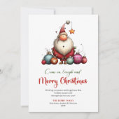 Whimsical Quirky Santa Minimalist Holiday Greeting シーズンカード (正面)