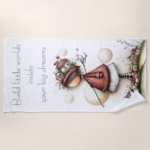 Whimsical Quote and Girl ビーチタオル (正面)