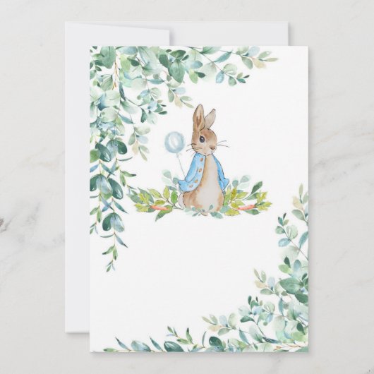 Whimsical Rabbit Baby Shower Invitation 招待状 (裏面)