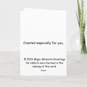 Whimsical Rabbit Magic Hat Birthday Graphic カード (裏面)