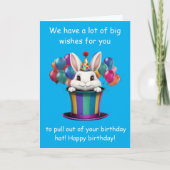Whimsical Rabbit Magic Hat Birthday Graphic カード (正面)