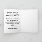 Whimsical Rabbit Magic Hat Birthday Graphic カード (内部)