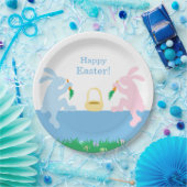 Whimsical Rabbits Easter Paper Plate ペーパープレート (パーティー)