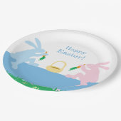 Whimsical Rabbits Easter Paper Plate ペーパープレート (アングル)