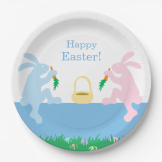 Whimsical Rabbits Easter Paper Plate ペーパープレート
