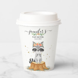 Whimsical Raccoon Nature Baby Shower 紙コップ