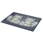 Whimsical Raccoon Night Woodland Cottage Scene カッティングボード (角)