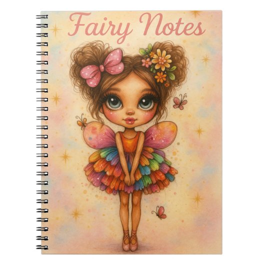 Whimsical Rainbow Fairy Notes Journal ノートブック (正面)