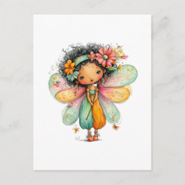 Whimsical Rainbow Fairy Postcard ポストカード