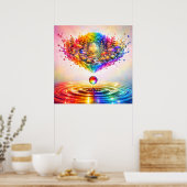 Whimsical Rainbow Forest Splash ポスター (キッチン)