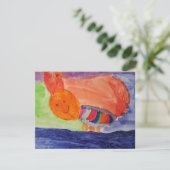 whimsical Rainbow Squirrel 誕生日返信カード 出欠カード (スタンド正面)