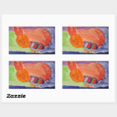 Whimsical Rainbow Squirrel Birthday  長方形シール (シート)