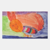 Whimsical Rainbow Squirrel Birthday  長方形シール (正面)