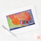 Whimsical Rainbow Squirrel Birthday  長方形シール (封筒)