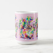 Whimsical Rainbow Watercolor Fluffy Cat in Winter  コーヒーマグカップ (中央)